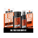 Wild Willies Beard Growth Kit - Κάψουλες & Boost Serum - Φυσικό Έλαιο Ανάπτυξης Με Βιοτίνη & καφεΐνη - Βιταμίνες για Fuller, Thicker Beard - 60 Κάψουλες - Για τους άνδρες