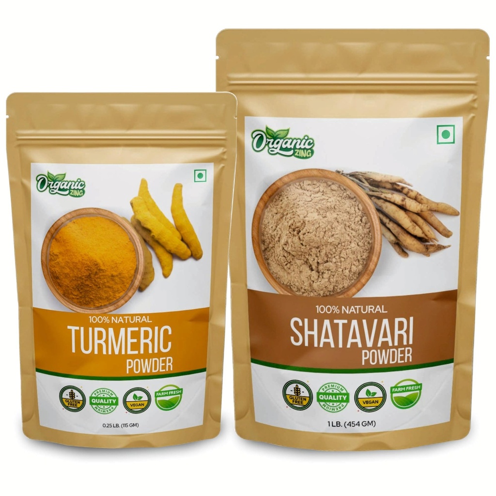 ORGANIC ZING Shatavari 454g & Κουρκουμάς 115g