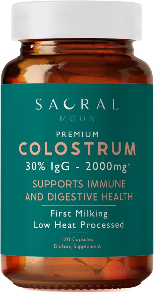 Colostrum, 30% IgG - First Milking - Low Heat Processed - 2000mg - Non GMO - Immune, Gut, Digestive, GI Tract Support - Skin, Hair, beauty - Bovine Colostrum May Assist with Clarity & wellbeing