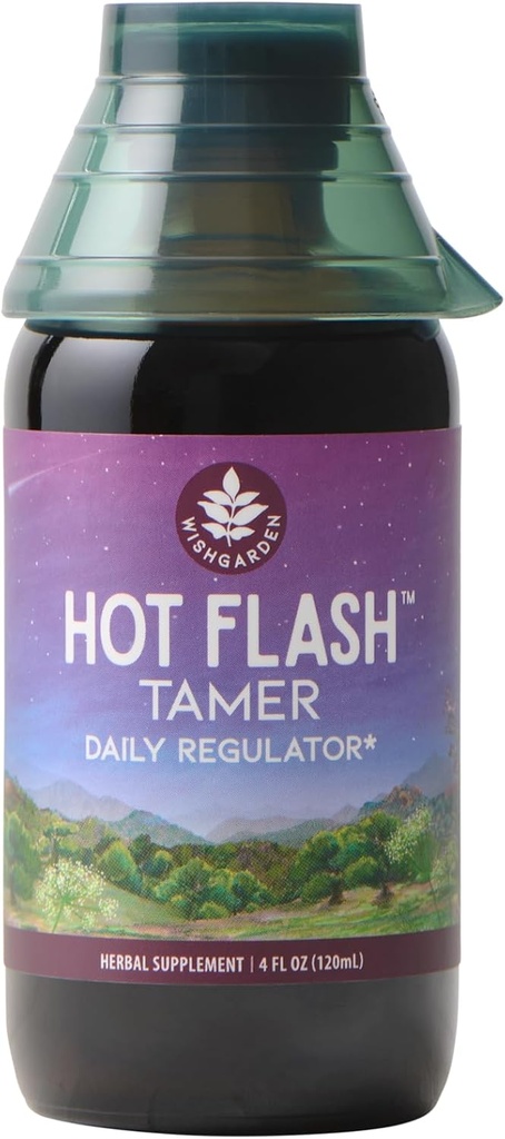 WishGarden Βότανα Hot Flash Tamer - Φυτό-βασισμένο Herbal Hot Flash Relief & Night Sweats συμπλήρωμα με μαύρο Cohosh & Vitex Berry υποστηρίζει υγιή επίπεδα ορμονών, Εμμηνόπαυση ανακούφιση για τις γυναίκες, 4 ουγγιές
