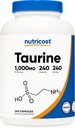 Nutricost Taurine 1000mg Συμπληρώματα καψακίων, 240 κάψουλες ανά φιάλη, χωρίς γλουτένη