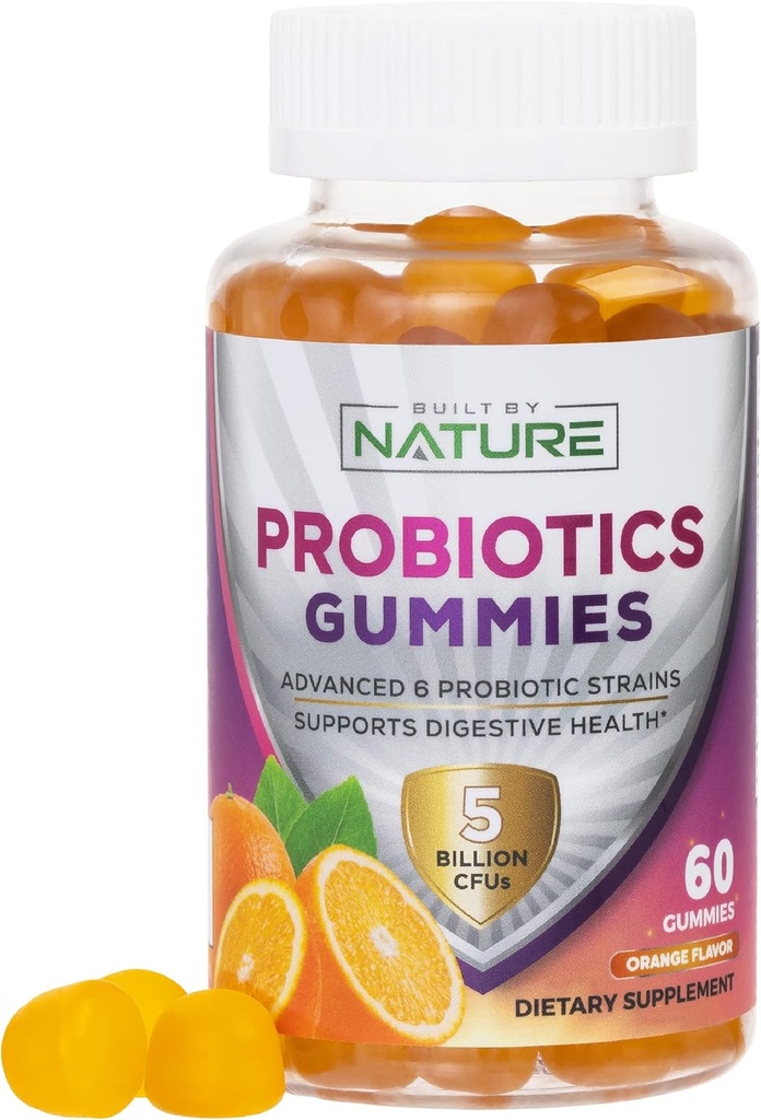 Probiotic Gummies – 5 δισεκατομμύρια CFUs για Digestive & Gut Health - Μειώνει την περιστασιακή Bloating & Minor Κοιλιακή Δυσφορία - Probiotic Gummy για γυναίκες & παιδιά - Φυσικό άρωμα πορτοκαλιού – 60 Gummies