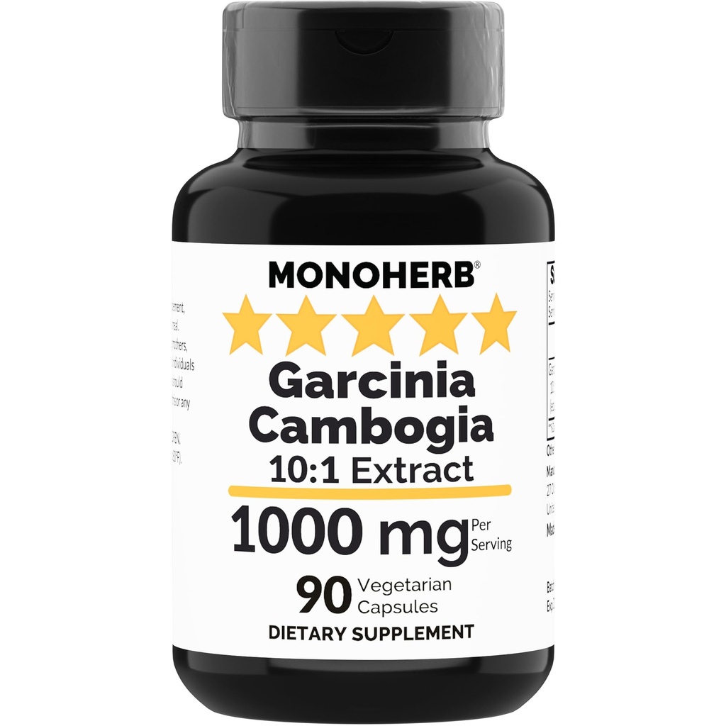 MONOHERB Garcinia Cambogia 1000 mg - 90 κάψουλες Veg - Υψηλή ισχύς 10:1 εκχύλισμα