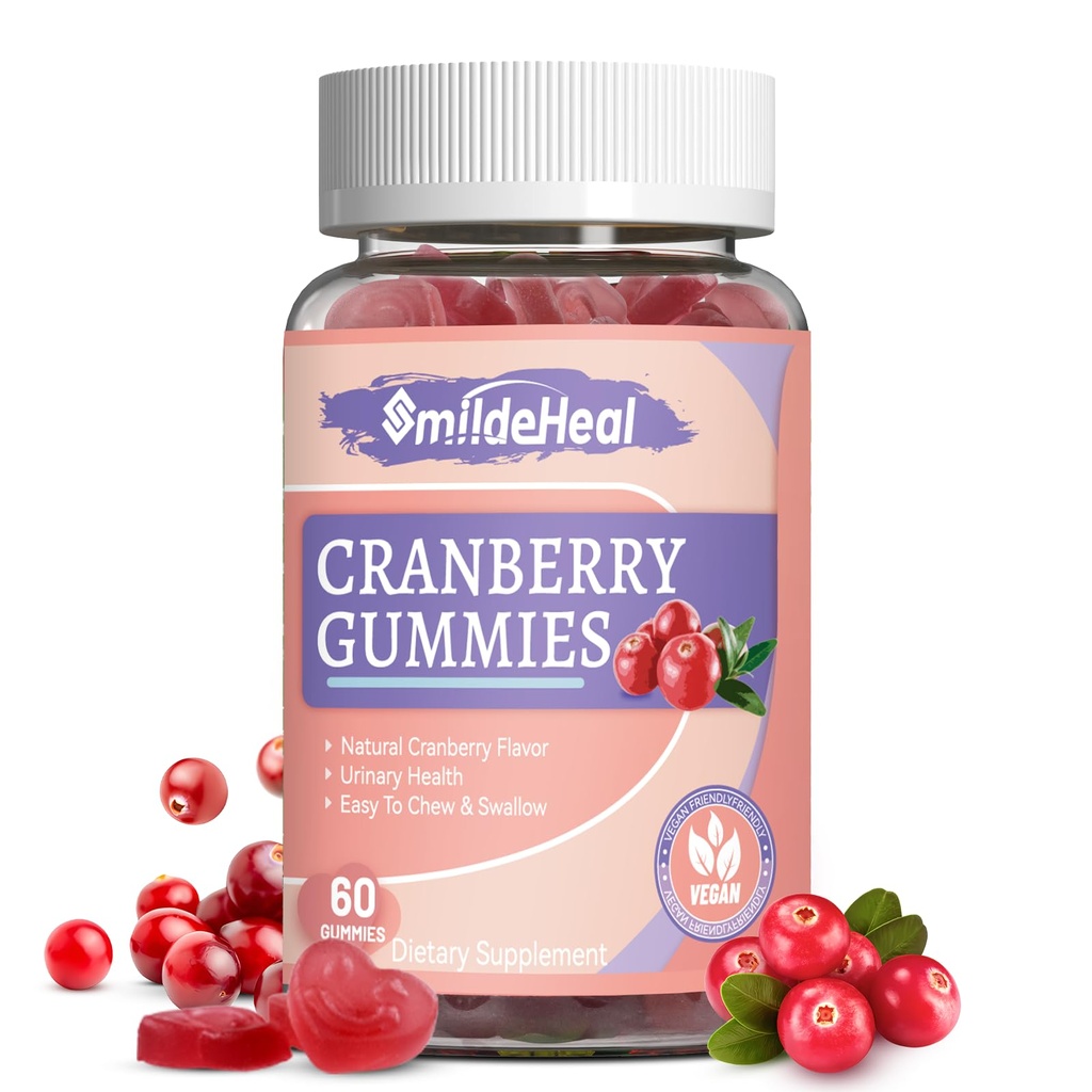 Cranberry Gummies 1000mg, Cranberry Συμπληρώματα για τις γυναίκες, με D-Mannose 250mg, Womens Probiotic Gummies, Urinary Tract Health, Cranberry Flavor, ΟΧΙ ΓΤΟ, 60 Count