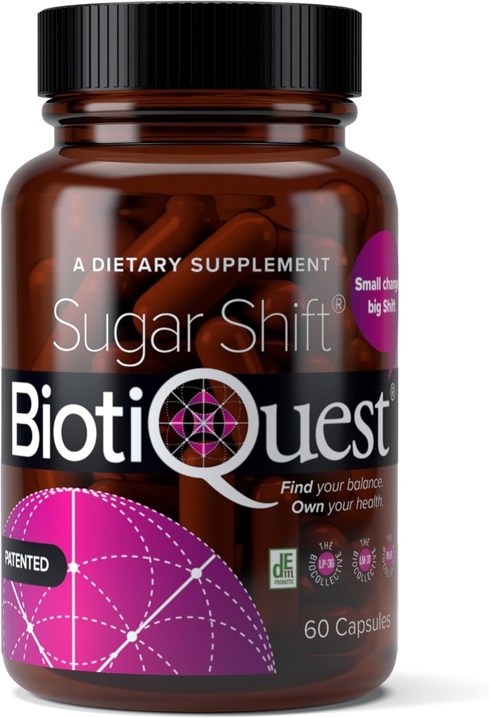 Probiotics sugar Shift BiotiQuest για την υποστήριξη κατά των παθογόνων και την προστασία του ανοσοποιητικού σας συστήματος, 22 δις CFU, μη ΓΤΟ, και χωρίς γλουτένη, 60 κάψουλες