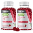 Viteey Vitamin B12 Gummies for Adults & Teens 1000mcg, Sugar Free - Καλό για την ενέργεια, Μεταβολισμός, Φυσική Ενέργεια Υποστήριξη - Vegan, Ζελατίνη Δωρεάν, Γλουτένη Χωρίς, GMO Δωρεάν - Μασώμενη Φράουλα Γεύση