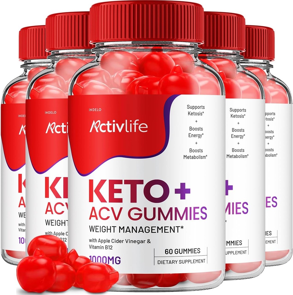 ActivLife Keto ACV Gummies - Ενεργή ζωή Keto Apple Cinegar Gummies, ActivLife Keto + ACV Weight Management Gummies ActiveLife Advanced 1000mg Formula (5 Pack - 300 Gummies)