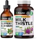BIO KRAUTER Slippery Elm Βάμμα 4 Fl. Oz. & Γαϊδουράγκαθο γάλακτος 250 κάψουλες