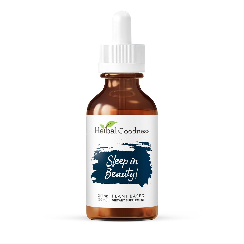 Sleep in Beauty - Organic Valerian Root Liquid Drops 2 fl. oz, Lemon Balm, Natural Sleep support for Adults, Rest & Relaxation Aid, Non-GMO, Vegan, Gluten-free, USDA Organic, No Melatonin