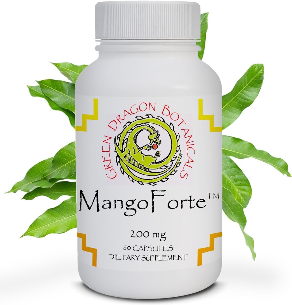 MangoForteTM Mango Leaf Συμπληρώματα 200 mg 60 Καψάκια Made in USA (60% Mangiferin) Φυσικό εκχύλισμα μαγγιφερίνης Κάψουλες συμπλήρωμα ανοσοποίησης Made from Premium Mango Leaves