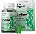 Wild & Organic Iodine Gummies 250mcg - Ανοσοποιητικό σύμπλεγμα υποστήριξης w/Potassium Iodide - Συμπλήρωμα ιωδίου ψευδαργύρου σεληνίου για Ασυλία & Συνολική Υποστήριξη - 60 Vegan, Pectin-based Gummies
