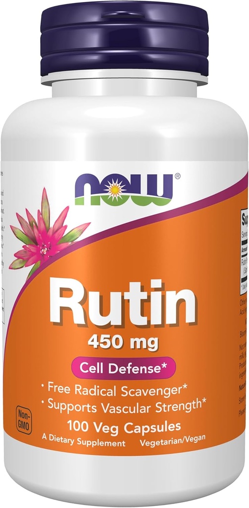 NOW Foods Supplements, Rutin (Sophora japonica) 450 mg, Free Radical Scavenger*, Cell Defense*, 100 Veg Κάψουλες