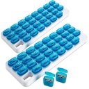 Monthly Pill Organizer - (Pack of 2) 31 Day Pill Organizer with Large Removable Medication Pods, Portable Pill Case Box and Holder for Daily Medicine and Vitamins, Great for Travel