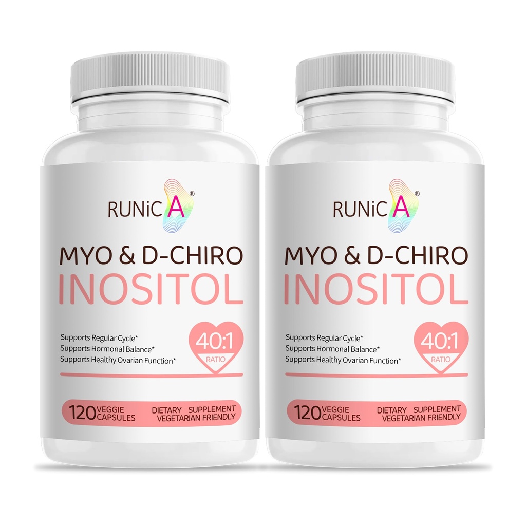 Myo-Inositol & D-Chiro Inositol (40:1 Ratio) - Supports Cycle Regularity & Ovarian Function - 240 Capsules, 60-Day Routine Bundle