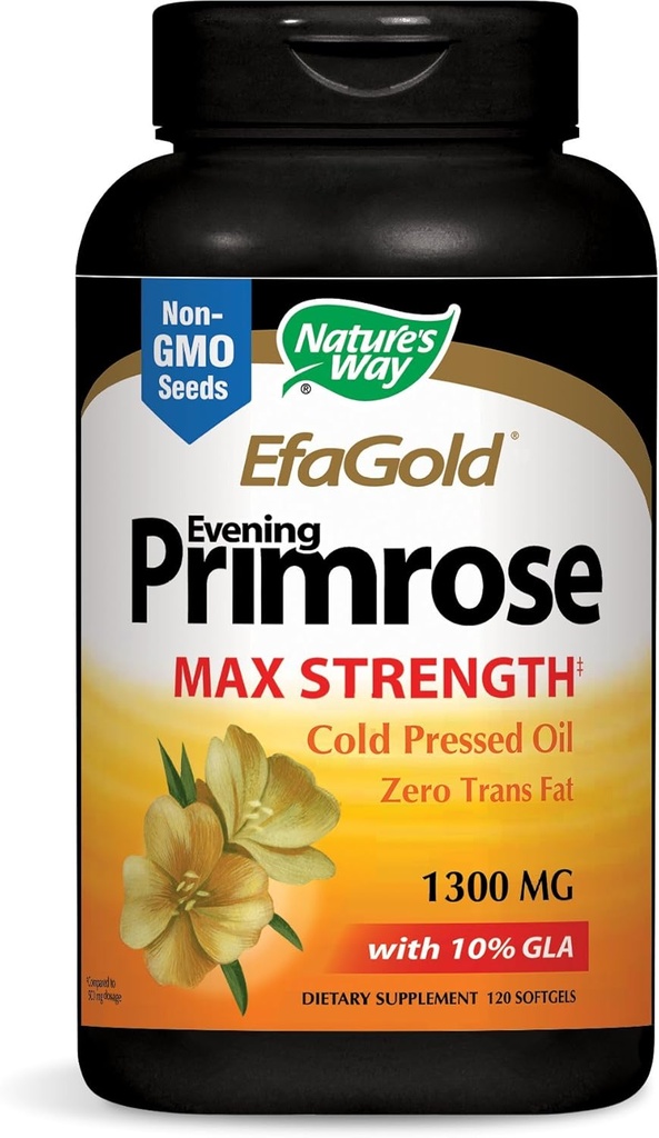 Βραδινό Primrose τρόπο της φύσης, EFA χρυσό κρύο πιεσμένο λάδι 1300mg, 120 Softgels