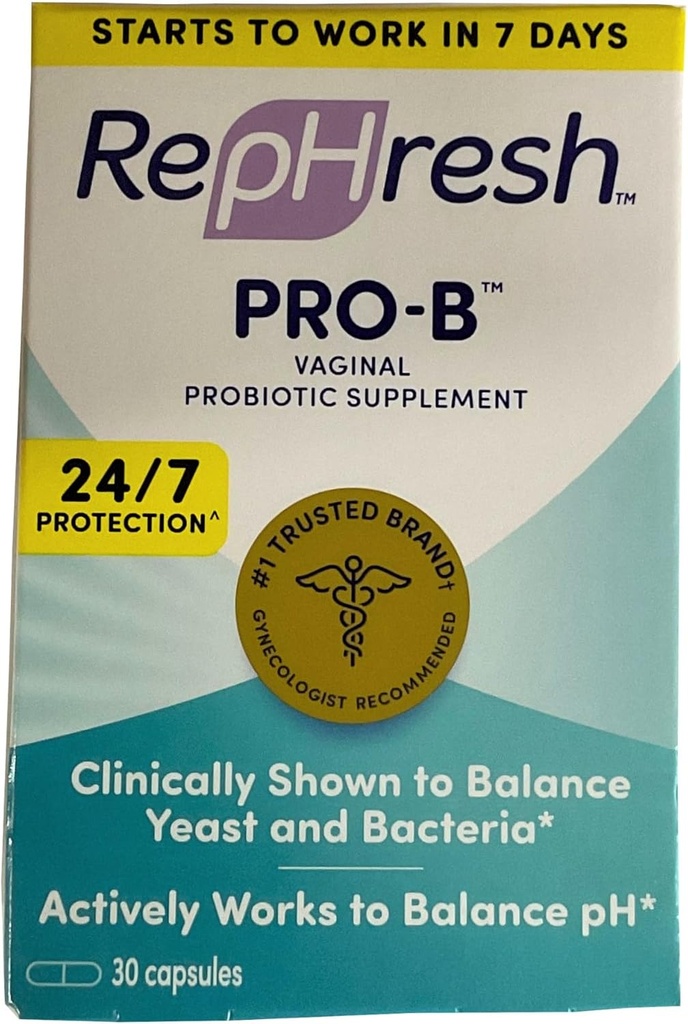 RepHresh Pro-B Κολπικό προβιοτικό συμπλήρωμα, Ισορροπίες Yeast και βακτήρια, Υποστηρίζει την ισορροπία pH, 30 κάψουλες