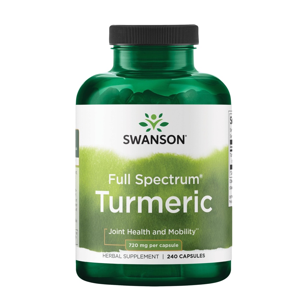 Swanson Turmeric Antioxidant, Κοινή Υγεία, Καρδιαγγειακό, Ηπατικό Detox, Mood και Μνήμη Συμπλήρωμα Υποστήριξης Curcuma Longa (Rιζώμη) 720 mg, 240 Κάψουλες, 120 Υπηρεσίες, 1,44 γραμμάρια ανά υπηρεσία