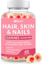Δέρμα μαλλιών και νύχια Gummies - Vegan Biotin 5000mcg Βιταμίνες για γυναίκες & άνδρες υποστηρίζει την ταχύτερη ανάπτυξη μαλλιών, ισχυρότερα νύχια, λαμπερό δέρμα