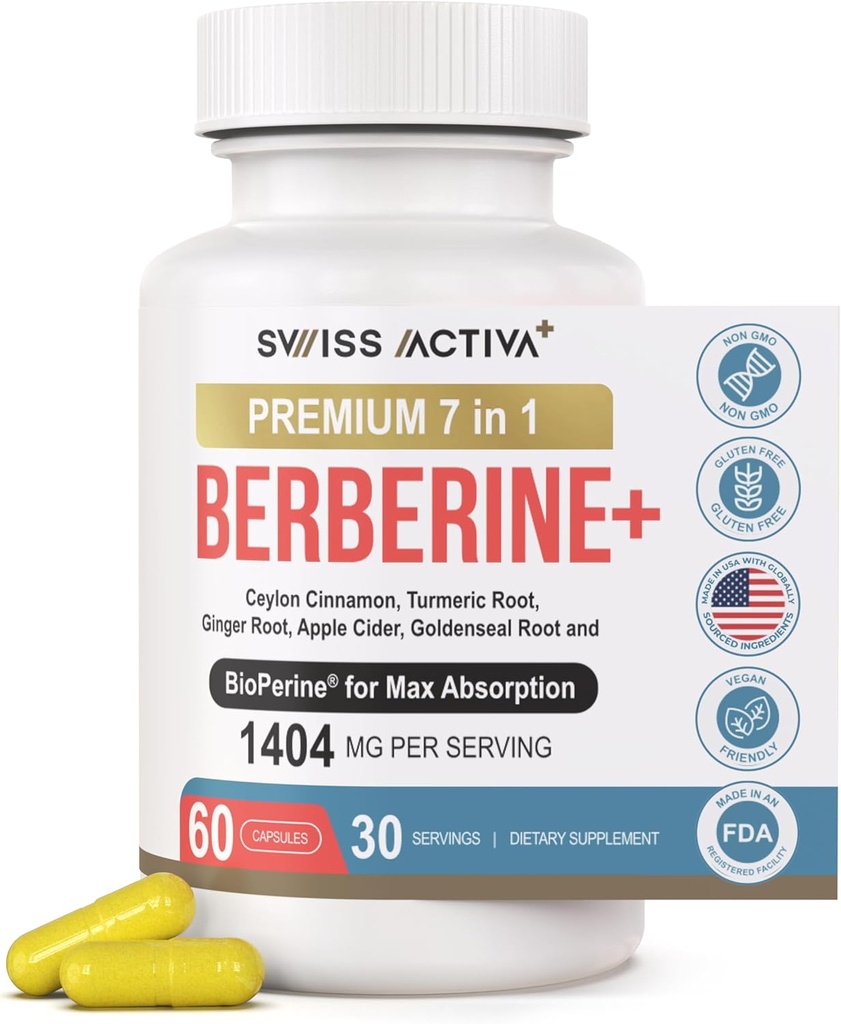 Swiss Activa+ Labs Organic 7-in-1 Berberine Supplement 
