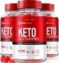 rize labs (Συσκευασία 3 Ketocrave Keto ACV Gummies, για Σύνθετη απώλεια βάρους, συμπλήρωμα μέγιστης αντοχής, Gomitas Κριτικές (180 Gummies)