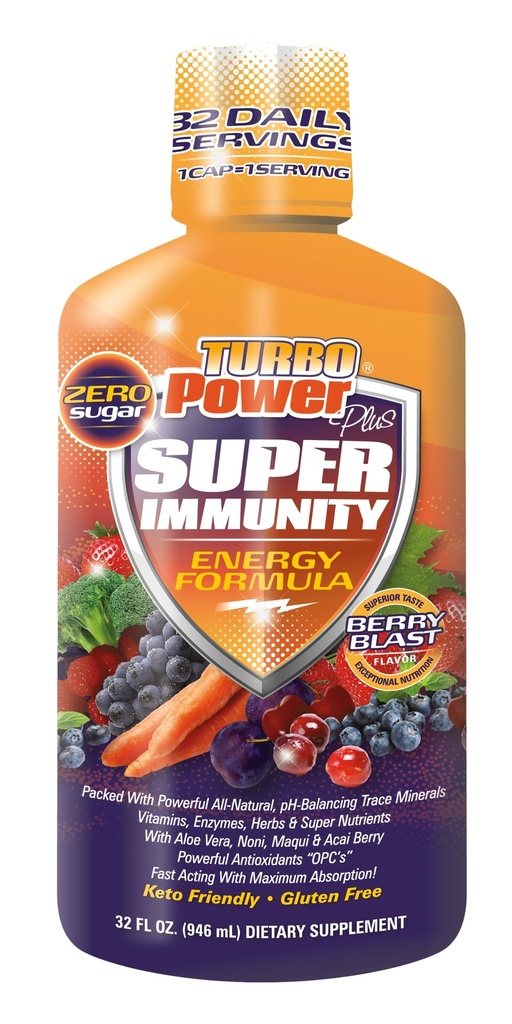 Υγρή Βιταμίνη Turbo Power Plus: 47 Βιταμίνες, Ένζυμα, Βιταμίνη D3, Βιταμίνη Α, Βιταμίνη C, και Ψευδάργυρος για άνδρες, γυναίκες, εφήβους και παιδιά