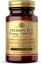 Solgar Vitamin D3 (Χολκαλσιφερόλη) 25 mcg (1000 IU), Natural Strawberry Banana Swirl - 100 Μασώμενα Δισκία - Μη ΓΤΟ, Kosher - 100 Σερβιέτες