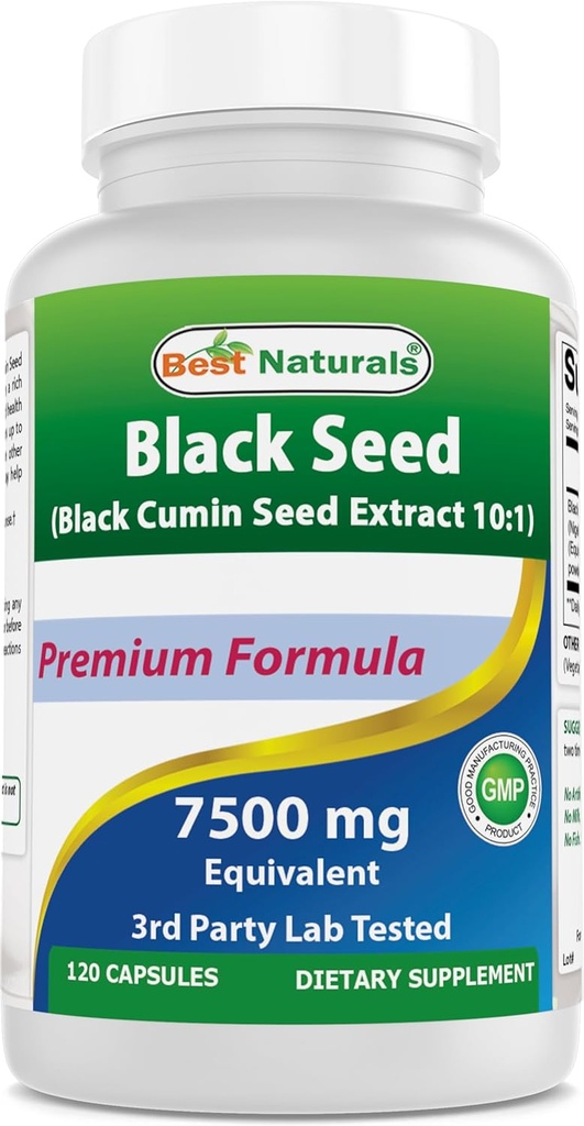 Best Naturals Μαύρος Σπόρος (Black Cumin Seed Extract 10:1) 750 mg ανά σερβιρίσματος- 120 κάψουλες