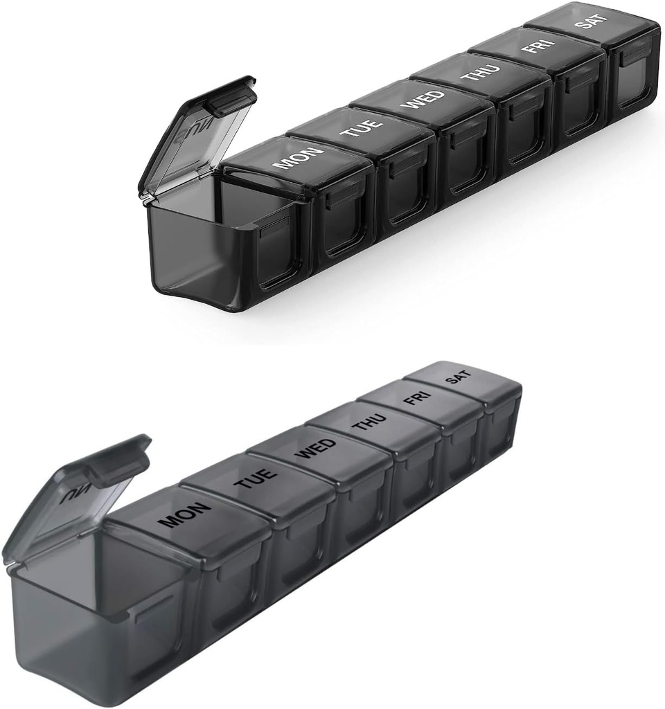 2 Pack Extra Big Pill Organizer, Sukuos Weekly Pill περίπτωση με Clear Lid, Αρθρίτιδα Φιλική Ιατρική Organizer για χάπια / Vitamin / Fish Oil / Συμπληρωματικά, BPA Δωρεάν, εύκολο να καθαρίσει