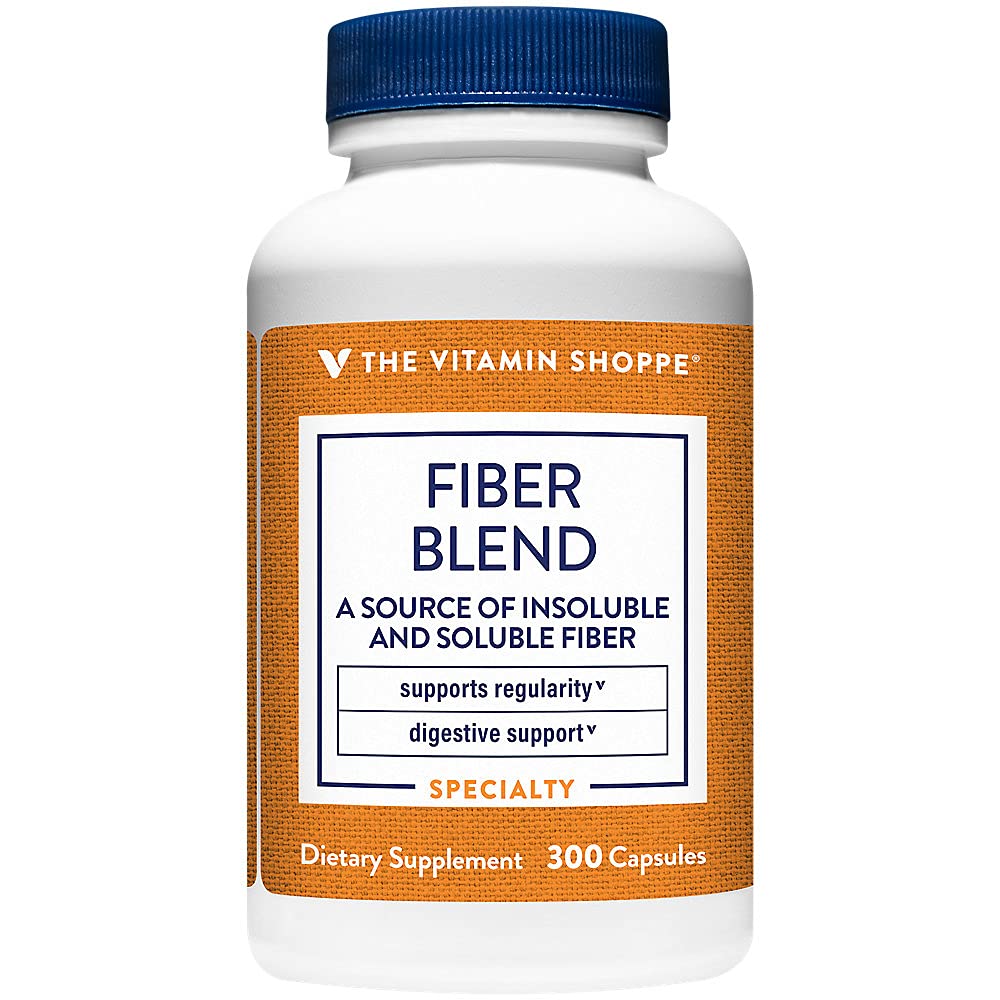 Η Βιταμίνη Shoppe Fiber Blend, μια φυσική πηγή αδιάλυτων και διαλυτών ινών, υποστηρίζει Digestive Health & Regularity (300 κάψουλες)