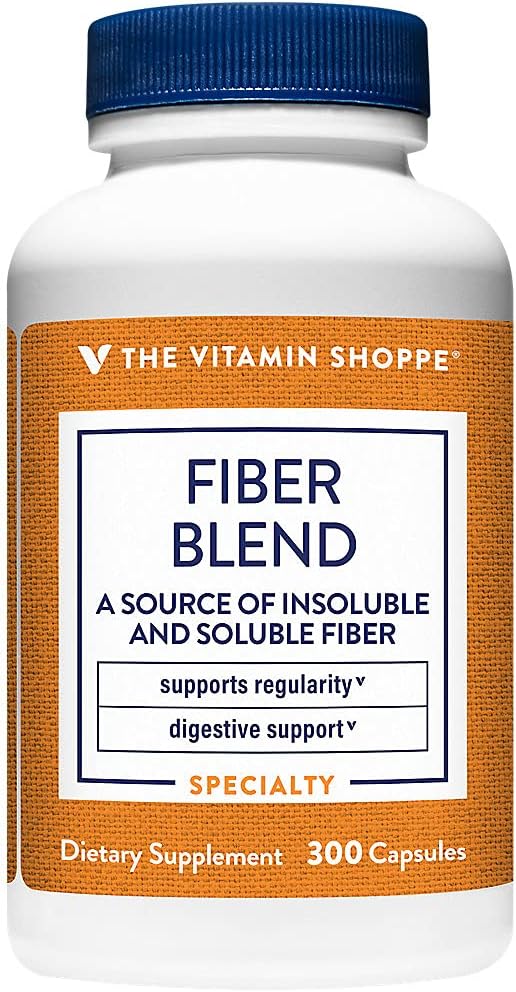 Η Βιταμίνη Shoppe Fiber Blend, μια φυσική πηγή αδιάλυτων και διαλυτών ινών, υποστηρίζει Digestive Health & Regularity (300 κάψουλες)