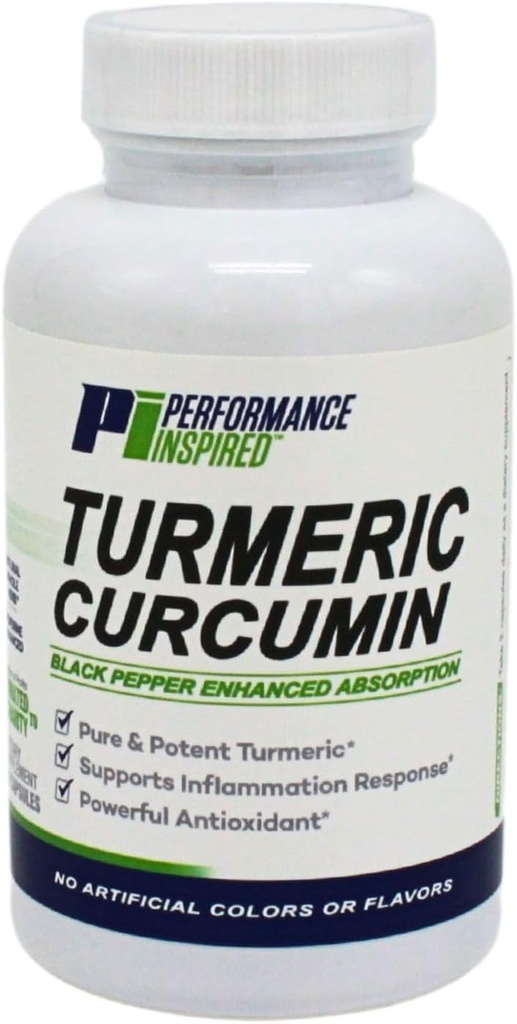Performance Inspired Nutrition Turmeric Curcumin Capsules – Joint Support & Antioxidant – Enhanced Absorption – 60 Count