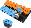 Large 7 Day Pill Organizer, XL AM PM Twice a Day Medicine Storage Box, Big 2 Week Pill Holder for Pills, Vitamins & Supplements, Travel Pill Case for Medication (Blue+Orange)