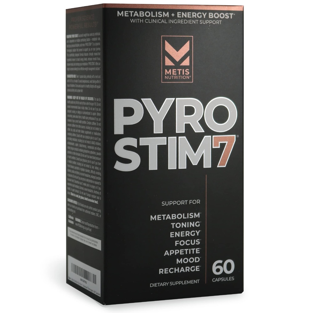 Pyro Stim 7 Μεταβολισμός Booster Fat Loss Υποστήριξη για την ενεργειακή ενίσχυση - μία φορά την ημέρα Θερμογόνο με Teacrine για την εστίαση, τον έλεγχο της όρεξης, την τόνωση των μυών, και τον έλεγχο της διάθεσης (60 κάψουλες)