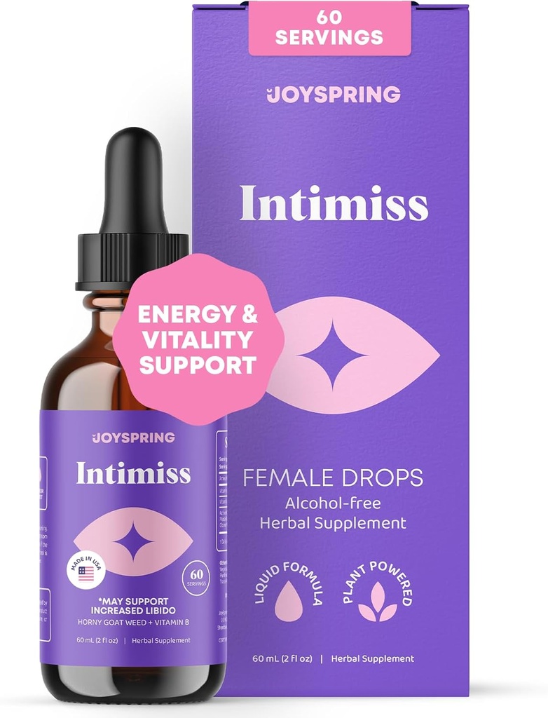 JoySpring Herbal Libido Υποστήριξη για τις γυναίκες – Horny Goat Weed and Ashwagandha Liquid Drops – Maca Root, Fenugreek, και Red Ginseng για την ευεξία και τη ζωτικότητα
