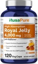 NusaPure Royal Jelly 10:1 Extract, 400 mg Ισοδύναμο με 4000mg - 120 κάψουλες Veggie (Non-GMO, Gluten Free, Bioperine)