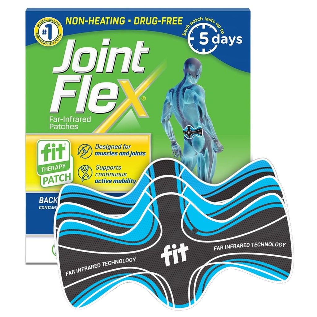 JointFlex FIT Therapy Far Infrared Patch for Lower Back, Υποστηρίζει συνεχή ενεργό κινητικότητα, έως και 5 ημέρες/πακέτο, συνθετικό, ανθεκτικό στο νερό, μη θερμαντικό, χωρίς φάρμακα—3 Pack, 7,87"x 3,93"