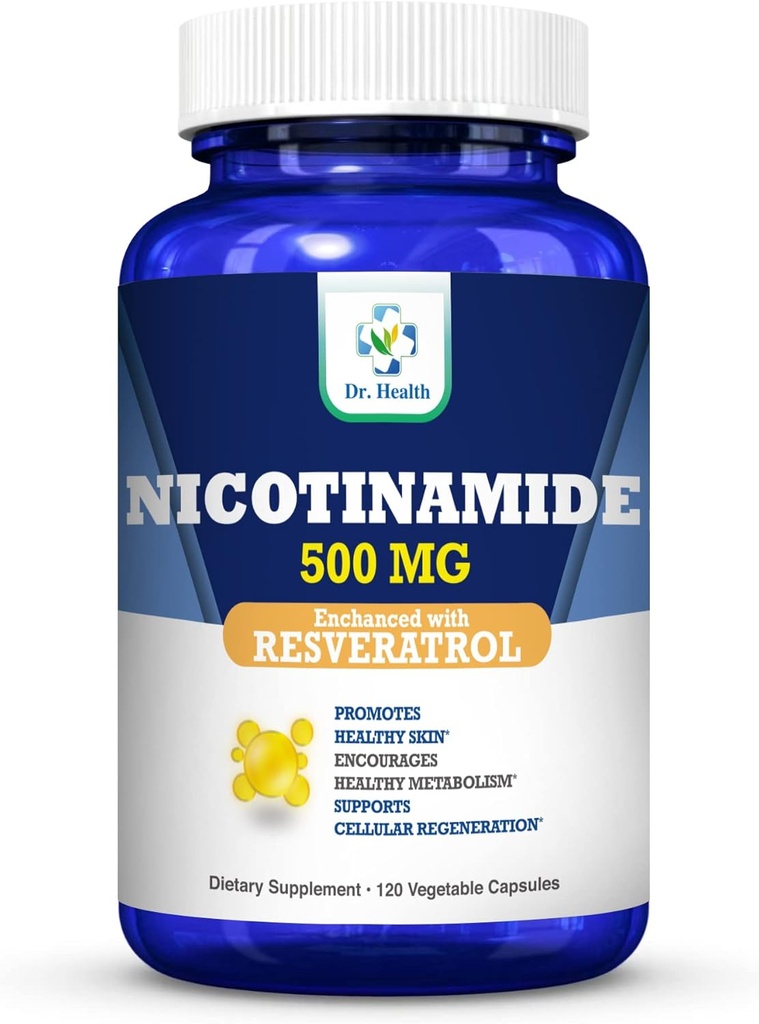 Νικοτιναμίδη 500mg Ενισχυμένη w. Resσβερατρόλη 100mg 120 Κάψουλες Veggie Έως 4 μήνες Παροχή Βιταμίνη Β3 w. Αντιοξειδωτικό Όλα τα φυσικά συμπλήρωμα διατροφής Υποστήριξη Κυτταρικής Υγείας Ενέργεια & Γήρανση Χάρις