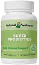 Natural Wellness Super Probiotic + Prebiotic Blend – 10 Billion CFUs με 8 Strains – Probiotics για γυναίκες & άνδρες για Digestive Υγεία, Ισορροπία και Ανοσοποιητική Υποστήριξη – Μη-GMO, 30-Day Supply