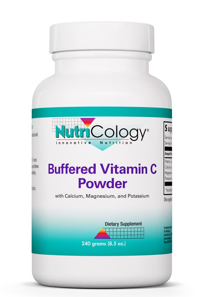 Nutricology Buffered Vitamin C Κόνις - Ασβέστιο, Μαγνήσιο, Κάλιο, Ασκορβικό Οξύ, Ανεκτικότητα του εντέρου, Υψηλή καθαρότητα, Υψηλή Δόση, Ανθρακικό Ασβέστιο - 8.5 Oz