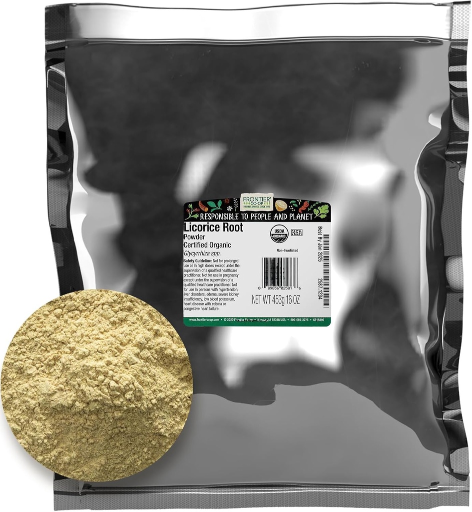 Frontier Bulk Licorice Root Powder, Organic, 16 Ounce
