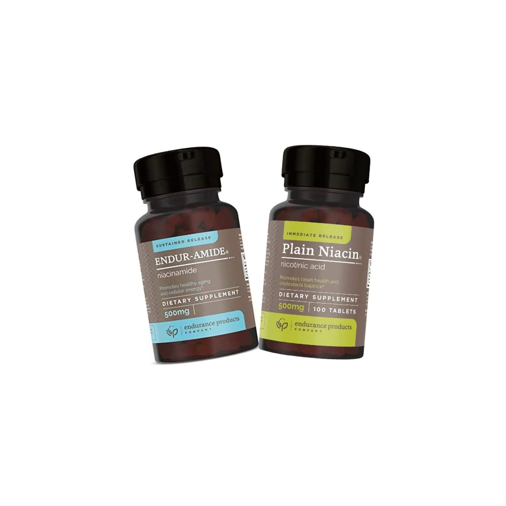 Προϊόντα αντοχής EPC Company NAD+ Niacinamide B3, Endur- Amide 500mg 200 δισκία B3 Plain Niacin - 500mg Άμεση απελευθέρωση Βιταμίνη B-3 με Φλος - Νικοτινικό οξύ 100 δισκία