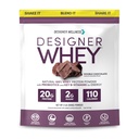 Σχεδιαστής Wellness, Designer Whey, Φυσική σκόνη πρωτεΐνης Whey με προβιοτικά, ίνες και βασικό B-βιταμίνες για την ενέργεια, γλουτένη-ελεύθερος & Kosher, διπλή σοκολάτα, 2 lb