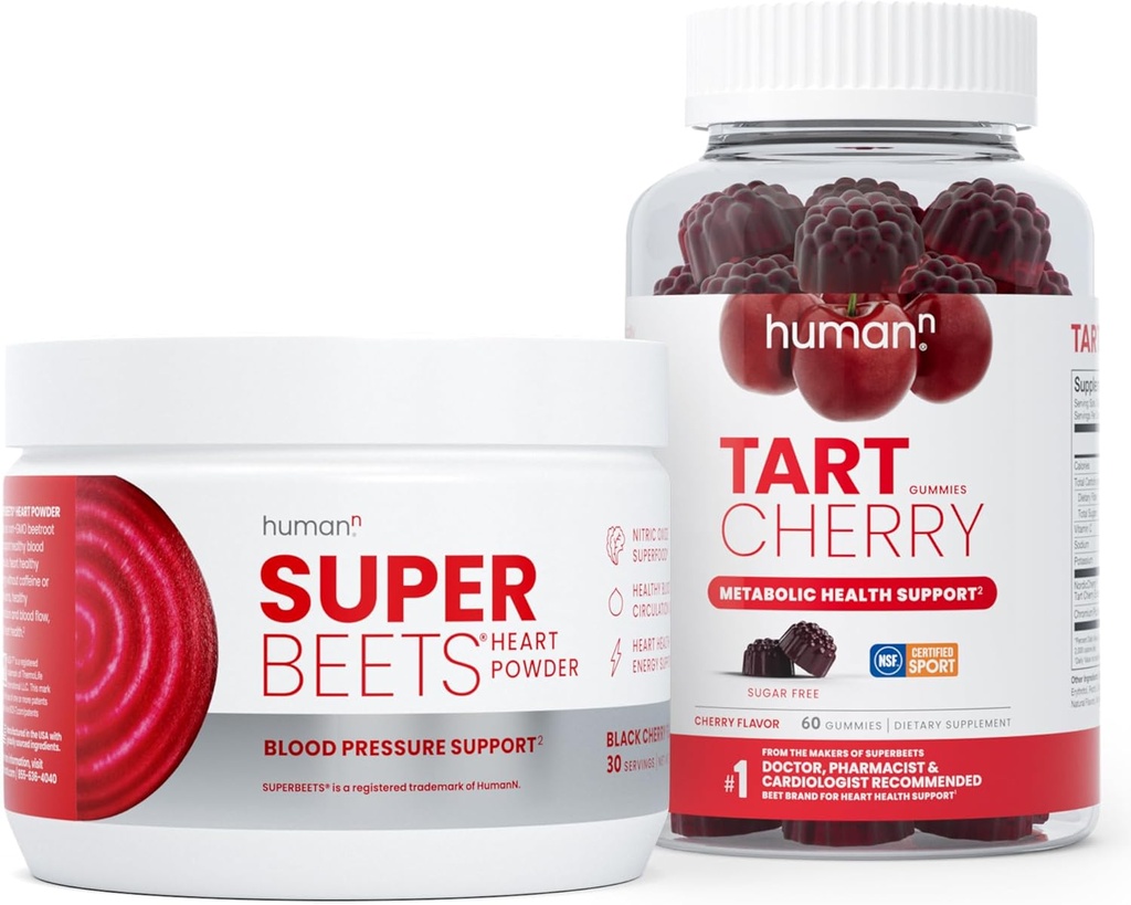 Humann SuperBeets Μαύρο κεράσι σκόνη & ταρτάκια κεράσι Gummies
