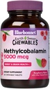 Bluebonnet Nutrition EarthSweet Methylcobalamin 5,000 mcg Active Coenzyme Form of Vitamin B12 Supports Energy Boost & Metabolism - Vegan, Gluten-Free - Raspberry Flavor - 60 Chewable Tablets