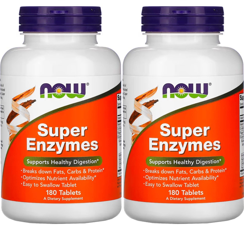 NOW Τρόφιμα Super Enzymes, 180 δισκία (180 Tabs X 2)