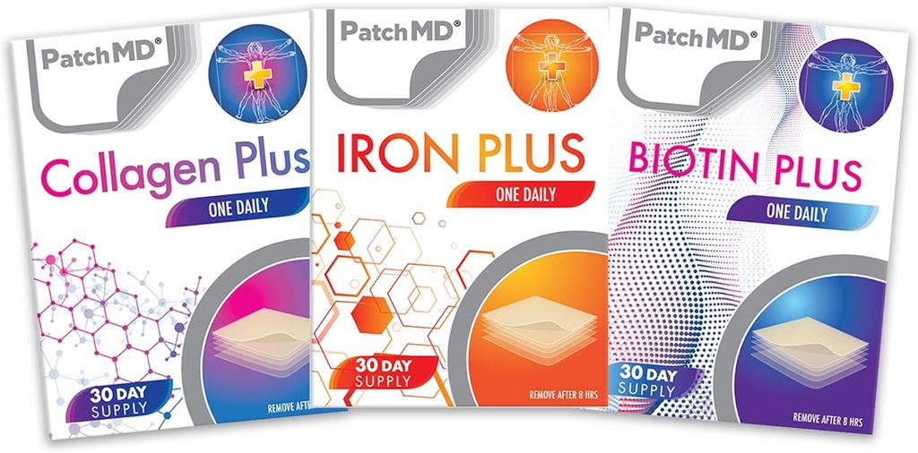 Iron Plus, Collagen, & Biotin Plus Topical Patch Bundle - 30 Ημέρες Προσφοράς