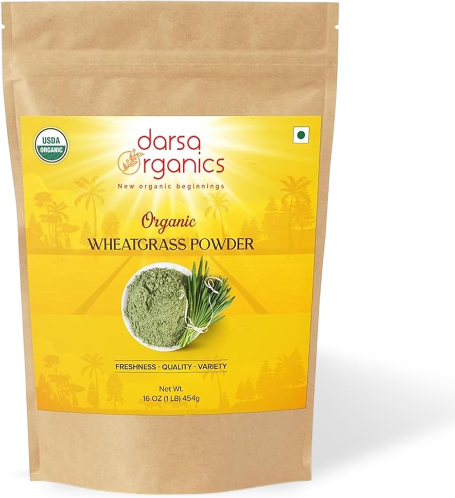 Σιταρόχορτο σε σκόνη 1 lb - Premium βαθμό USDA Βιολογικό πιστοποιημένο χόρτο σιταριού, πλούσιο σε ίνες & βιταμίνες, υποστηρίζει την ενέργεια, την πέψη και την ασυλία, μη ΓΤΟ, Vegan, χωρίς γλουτένη, Kosher