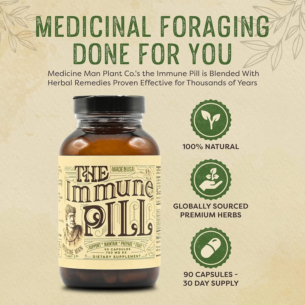 Το ανοσοποιητικό χάπι 90 κάψουλες - Υποστήριξη ανοσοποιητικού συστήματος w/Vitamin C, Fruit Elderberry, Prunella Vulgaris, Echinea & Cordyceps Mushroom Caps - Αναμνηστικά ανοσοποιητικού συστήματος / Αναμνηστικά για ενήλικες & παιδιά