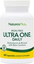 NaturesPlus Ultra One Daily Iron Free - 60 Κάψουλες ταχείας δράσης - Πολυβιταμίνη & Ορυκτό με Beta Carotene - Vegan, Gluten Free - 60 Μερίδες
