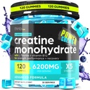 Creatine Monohydrate Gummies Complex 6200mg για Άνδρες & Γυναίκες - 120 Gummies Advanced Formula W/L-Taurine + Βιταμίνη B12 για μυϊκή δύναμη, μυς Builder, Energy Boost, Pre-Workout Supplement - Thinbi